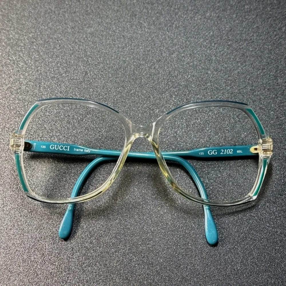 Gucci Italy GG2102 135 65L Clear/Turquoise Eyeglasses